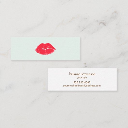 Einfache Makeup Artist Kissing Mini Visitenkarte (Vorne/Hinten)