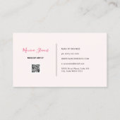 Einfache Makeup-Künstlerin mit Eyelashes und Augen Visitenkarte (Rückseite)