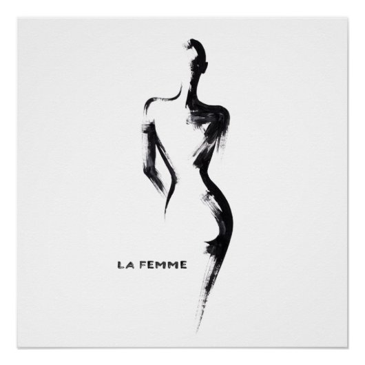 Einfache Malerei Gouache La Femme 01 Poster (Vorderseite)