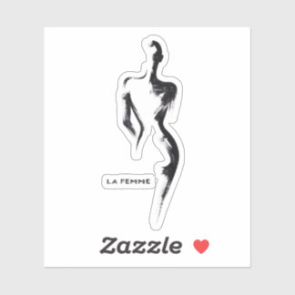 Einfache Malerei Gouache La Femme 01 Poster Aufkleber