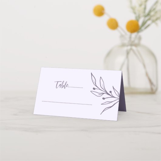 Einfache malt-Blumenhochzeit Platzkarte (Vorderseite)