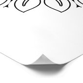 Einfache Malvorlage Mandala mit Blatt-Blütenblattr Poster (Ecke)