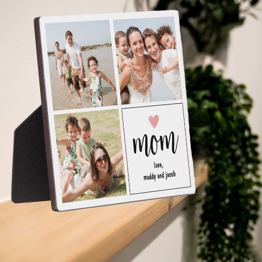 Einfache Mama Foto Collage Herzstück Plaque Fotoplatte