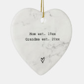 Einfache Mama für Oma Schwarz-weiß Marmor Keramik Ornament (Rechts)