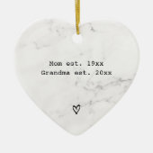Einfache Mama für Oma Schwarz-weiß Marmor Keramik Ornament (Vorne)