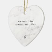 Einfache Mama für Oma Schwarz-weiß Marmor Keramik Ornament (Links)