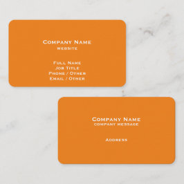 Einfache Mandarine Orange Business Card Visitenkarte