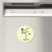 Einfache männliche Strichmännchen-Badminton Magnet (In Situ (Geschirrspüler))