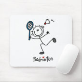Einfache männliche Strichmännchen-Badminton Mousepad (Mit Mouse)