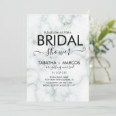 Einfache Marble-Skripte Elegantes Brautparty Einladung (Stehend Vorderseite)