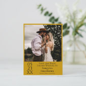 Einfache Marigold Hochzeit Speichern Sie das Date- Postkarte (Stehend Vorderseite)