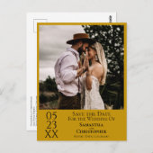 Einfache Marigold Hochzeit Speichern Sie das Date- Postkarte (Vorne/Hinten)