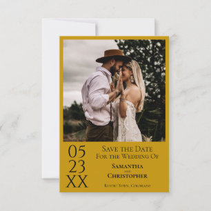 Einfache Marigold Moderne Minimale Foto Hochzeit Save The Date