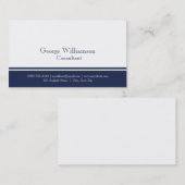 Einfache Marine Blau und Weiß Visitenkarte (Vorne/Hinten)