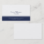 Einfache Marine Blau und Weiß Visitenkarte (Vorne/Hinten)