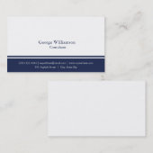 Einfache Marine Blau und Weiß Visitenkarte (Vorne/Hinten)