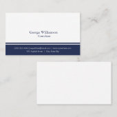 Einfache Marine Blau und Weiß Visitenkarte (Vorne/Hinten)