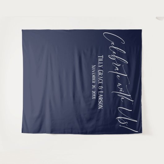 Einfache Marine feiert mit uns! Hintergrund für Fo Wandteppich (Vorderseite (Horizontal))