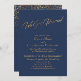 Einfache Marine & Gold Wir haben Verheiratete Scri Einladung