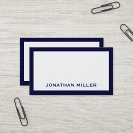 Einfache Marine und weiße Typografie Visitenkarte