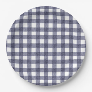 Einfache marinekarierte Papierplatten Pappteller