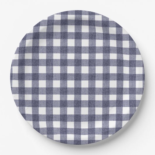 Einfache marinekarierte Papierplatten Pappteller (Vorderseite)
