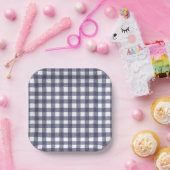 Einfache marinekarierte Papierplatten Pappteller (Party)