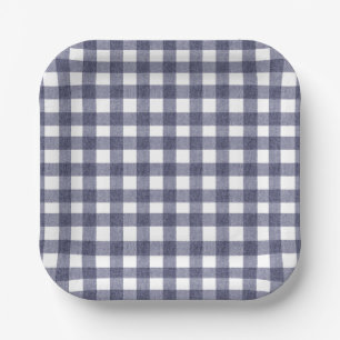 Einfache marinekarierte Papierplatten Pappteller