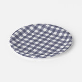 Einfache marinekarierte Papierplatten Pappteller (Schrägansicht)