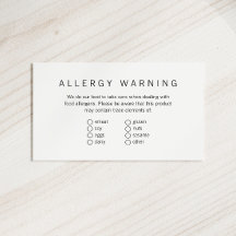 Einfache Markenfertige Backwaren-Allergenkarte