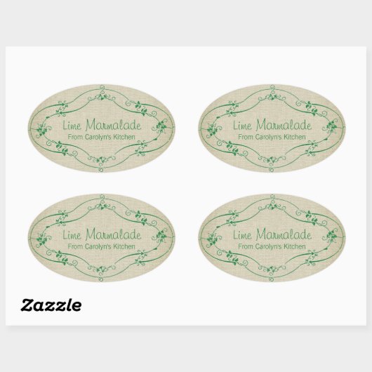 Einfache Marmalade Rustikale Linde Ovaler Aufkleber (Blatt)