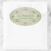 Einfache Marmalade Rustikale Linde Ovaler Aufkleber (Tasche)