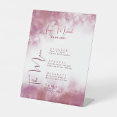 Einfache Marmorfarben Hochzeitstisch Menü Elemente Sockelschild (Vorderseite)