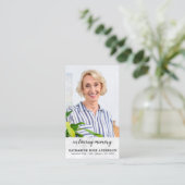 Einfache Marmorkarte Foto Gedenkkarte Beerdigungsk Telefonnummerkarte (Stehend Vorderseite)