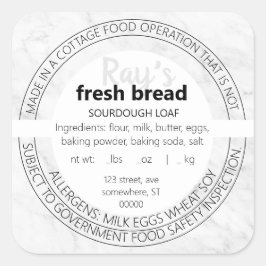 Einfache Marmorkennzeichnung - Hütte Quadratischer Aufkleber