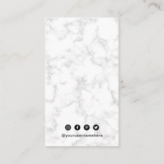 Einfache Marmorklammer QR Code Moderne Visitenkarte (Rückseite)