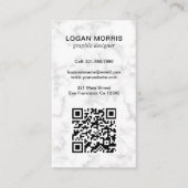 Einfache Marmorklammer QR Code Moderne Visitenkarte (Vorderseite)