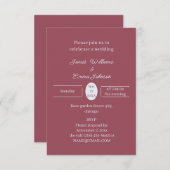 Einfache Maroon-Personalisierte Hochzeitseinladung Save The Date (Vorne/Hinten)