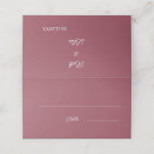 Einfache Maroon-Personalisierte Hochzeitstisch Platzkarte (Außenseite Aufgefaltet)