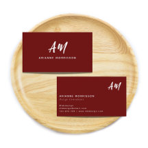 Einfache Maroon Red Two Monogram Lässige Skripte
