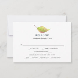 Einfache Maroon- und Grünauswahl RSVP Karte