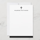 Einfache Maskulinername schwarze Grenzflache Mitteilungskarte (Vorderseite)