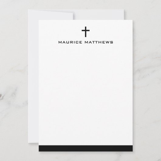 Einfache Maskulinername schwarze Grenzflache Mitteilungskarte (Vorderseite)