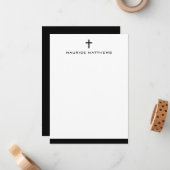 Einfache Maskulinername schwarze Grenzflache Mitteilungskarte (Vorderseite/Rückseite Beispiel)