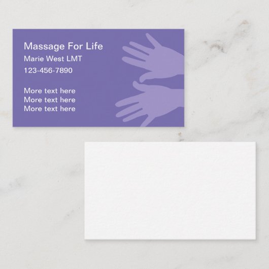 Einfache Massage oder Physiotherapeut Visitenkarte (Vorne/Hinten)
