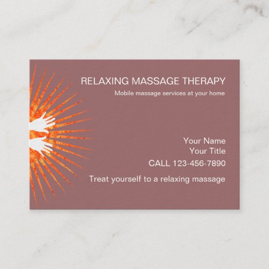 Einfache Massage-Visitenkarten Visitenkarte (Vorderseite)