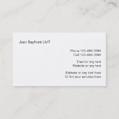 Einfache Massage-Visitenkarten Visitenkarte (Rückseite)