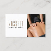 Einfache Massagetherapeut Foto Visitenkarte (Vorderseite)