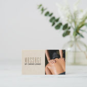 Einfache Massagetherapeut Foto Visitenkarte (Stehend Vorderseite)