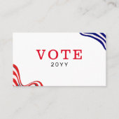 Einfache, maßgeschneiderte politische Wahlkampfkar Visitenkarte (Vorderseite)